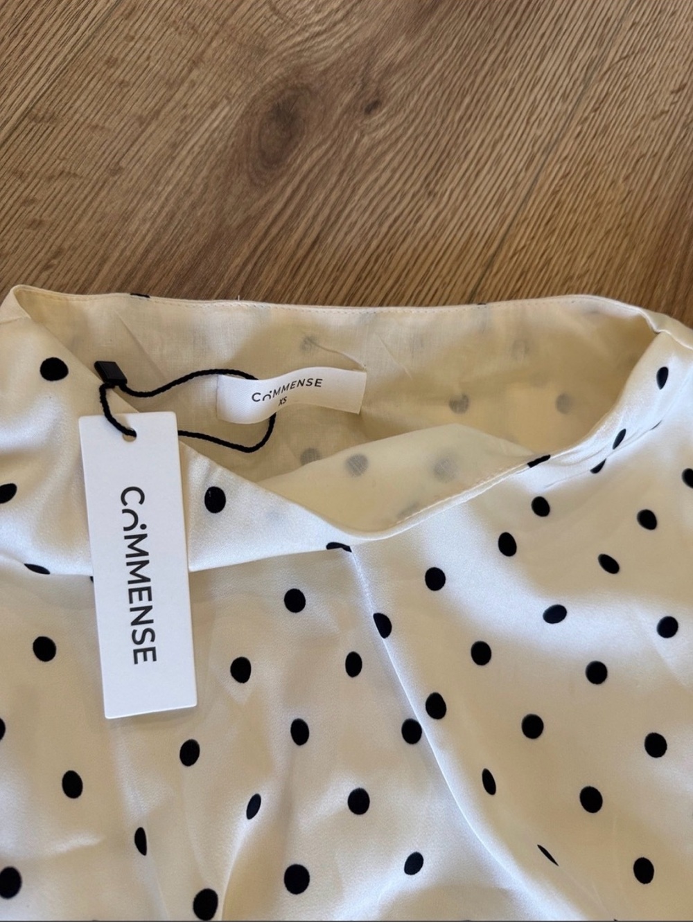 Commense White and Black Polka Dot Blouse with skirt - Picture 2 of 5